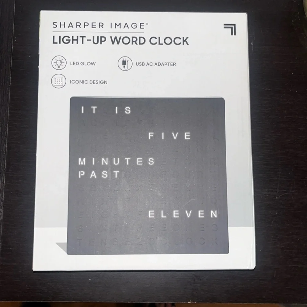 New Sharper Image Light-Up Word Clock 7.75